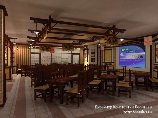 3Д визуализация интерьера ресторана