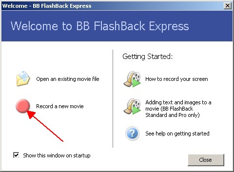 Запись видео в BB FlashBack Express Recorder экран 2