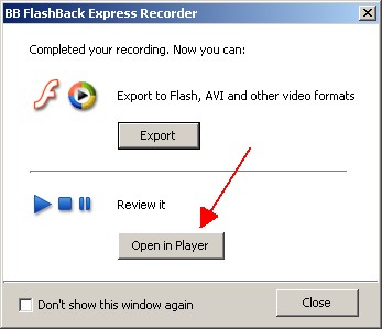 Запись видео в BB FlashBack Express Recorder экран 9