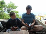 Отец с сыном читают книги